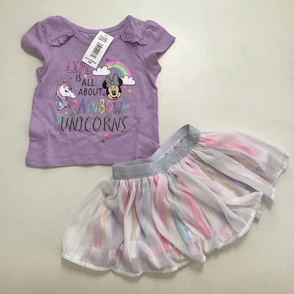 Disney Minnie Mouse Unicorn Cute skirt Set